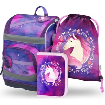 BAAGL СЕТ 3 Zippy плюс Кон: раница, моливник, торбичка BAAGL | Lilav | Момичешки | ONE SIZE