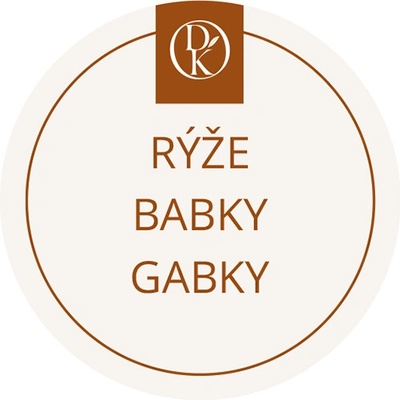 Davídkovo koření Etiketa Rýže babky Gabky béžová průměr 4,5 cm 1 ks