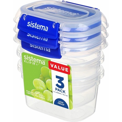 Sistema Krabička na potraviny sada 3 ks 2 klipy 400 ml