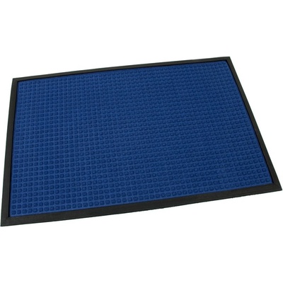 FLOMA Little Squares Modrá textilná gumová čistiace vstupná rohož 60 cm x 90 cm x 0,8 cm