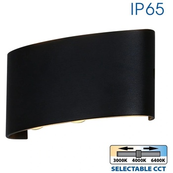 Image 1 of VIVALUX LED ФАСАДЕН АПЛИК ARUBA 6W 3xCCT 170x80x40мм 460lm IP65 ЧЕРЕН (VIV004820)