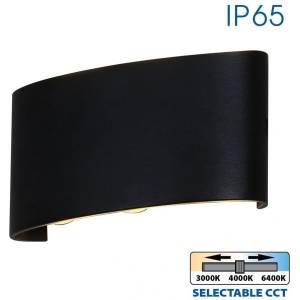VIVALUX LED ФАСАДЕН АПЛИК ARUBA 6W 3xCCT 170x80x40мм 460lm IP65 ЧЕРЕН (VIV004820)
