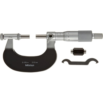 Mitutoyo Микрометър със сменяема наковалня Mitutoyo серия 104, 0-50 mm, 0.01 mm (104-171)