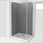 Mexen Pretoria отваряща се душ кабина 70 x 90 см, графит, хром + поддушник Flat (852-070-090-01-40-4010)