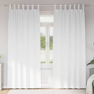 Pure Line Home Плътни завеси в цвят бял с текстилни гайки (уши), 2 бр. , 140 x 245 см