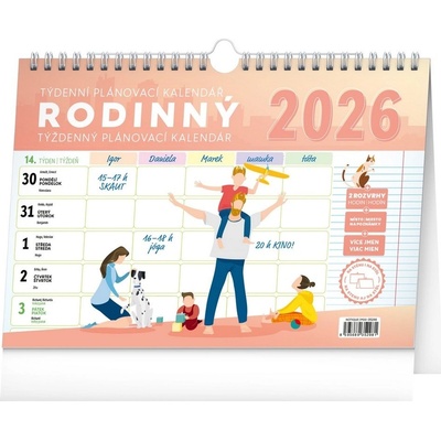 Týdenní rodinný plánovací s háčkem 30 x 21 cm 2026 – Zboží Mobilmania