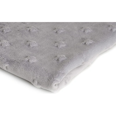 Látka minky hvězdy, 320 g/m², šíře 155 cm, metráž, šedá