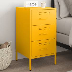 vidaXL Нощно шкафче, горчица жълто, 36x39x68 см, стомана (843084)