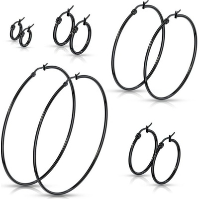Impress Jewelry ocelové náušnice kruhy Just me Černé 170216181740s4