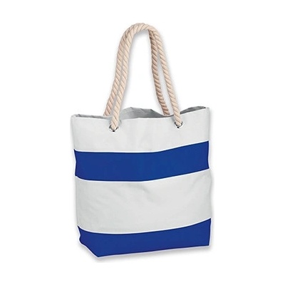 nákupní nebo plážová taška s modrými pruhy