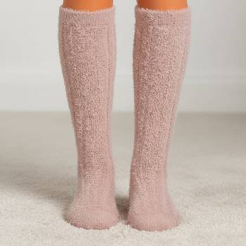 Дамски пихкави бежови 3/4 чорапи