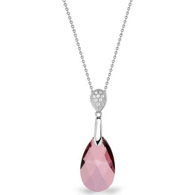 Spark Stříbrný se Swarovski elements růžová kapka dainty drop N610616AP Antique Pink