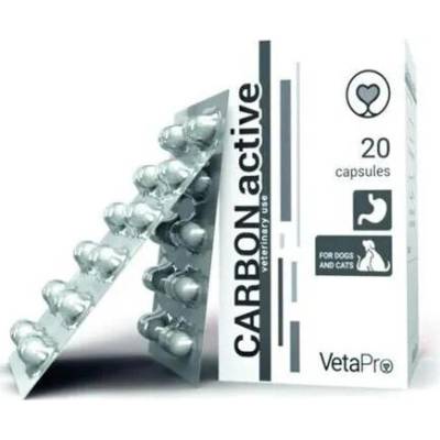 VetaPro výživový doplnok pre psy a mačky CarbonActive 20 tbl. (detoxikačná prvá pomoc)