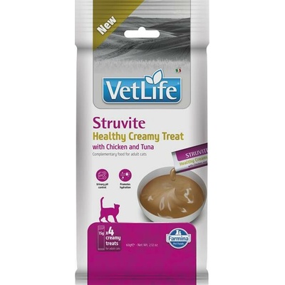 Farmina Creamy Vet Life Cat Strutive with Chicken & Tuna maškrta pre mačky 60 g