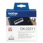 Brother Лента за етикетен принтер Brother DK22211, 29 mm x 15.24 m, бяла (DK22211)