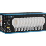 Mexen Vintis 10x LED нишкова крушка E14, G45, 6W, Топла - 2700K, 720 lm, прозрачна (L156-E14-0627-00x10)