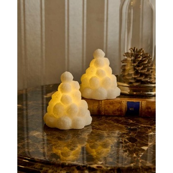 SIRIUS LED sviečka hora zo snehových gulí, biela, sada 2 kusy, cca 10 cm