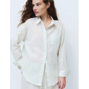 Marks & Spencer Раирана пижамна риза от чист памук с яка Marks & Spencer зелена Marks & Spencer | Zelen | ЖЕНИ | 14