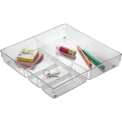 CONFORTIME Organizér, vložka do zásuvky, transparent FLEXI, 4 přihrádky 31 x 31 cm