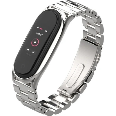 Xiaomi Mi Band 3/4/5/6 náhradní náramek/řemínek - BO chirurgická ocel Stříbrná MBSCZ-5BOCHST