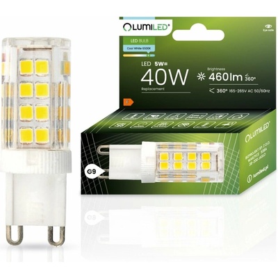 Lumiled LED žiarovka G9 kapsula 5W = 40W 460lm 6500K Cold 360°