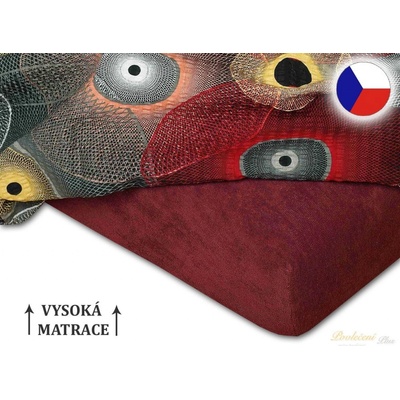Dadka Froté prostěradlo bordové 180x200x25