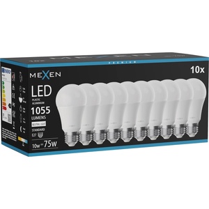 Mexen Nova 10x LED крушка E27, A60, 10W, Неутрална - 4000K, 1055 lm - L100-E27-1040-01x10 (L100-E27-1040-01x10)