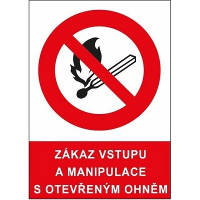 Zákaz vstupu a manipulace s otevřeným ohněm, Plast A5