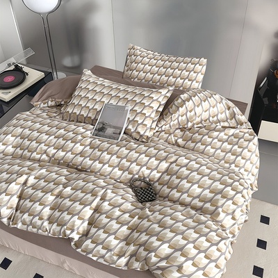 Двулицево спално бельо (размер за приста) EmonaMall, 4 части - Модел S17433 (S17433-66666m)