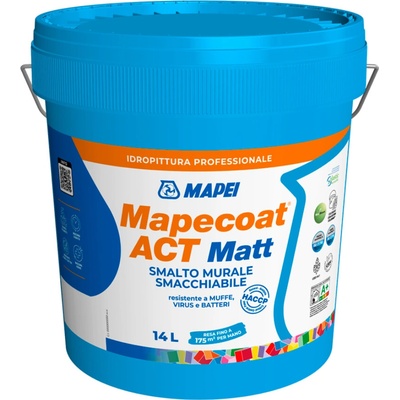 MAPEI Mapecoat ACT Matt interiérová protiplesňová farba na stenu 4 l Biela