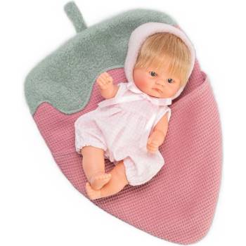 Asi Dolls Кукла Asi Dolls Bomboncin - Бебе Чикита, с розов гащеризон в чувалче ягодка, 20 cm, розова (0117910)