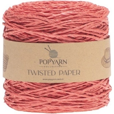 POPYARN Papírová příze Twisted paper B515 - růžová, 250g 255m