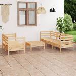 vidaXL Градински лаундж комплект, 6 части, бор масив (3082472)