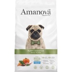 Amanova puppy digestive divine rabbit - пълноценна храна за подрастващи кученца от средни и едри породи с чувствително храносмилане, със Заек и тиква - 2 кг, Испания - 33201