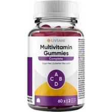 Livsane Multivitamíny gummies želé pre dospelých jahodová 60 tabliet