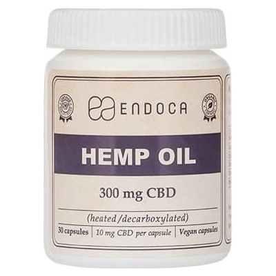 Endoca CBD+CBD a olej v kapslích 30 ks RAW konopný extrakt 300 mg