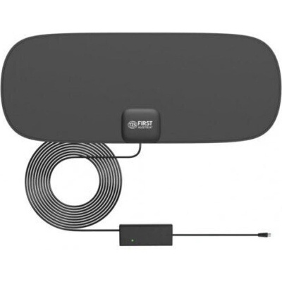 FIRST Тънка вътрешна телевизионна антена с усилвател и USB First Austria FA-3101, 16 x 40 cm (FA-3101)