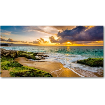 Foto obraz fotografie na skle Západ slnka mora 100x50 cm