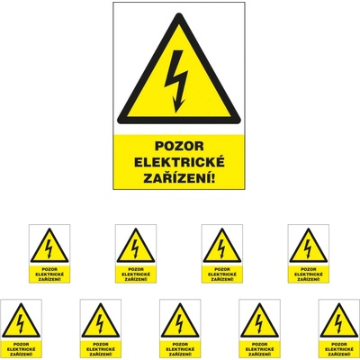 Walteco Pozor elektrické zariadenie 50x80mm, samolepka Množstvo: 10 ks , 20012BP2
