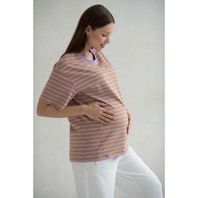 Tričko na dojčenie Mamahood Lila Stripes