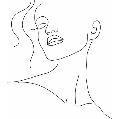 Plagát 29x41 cm Minimal Woman Face Line Art – Veronika Boulová