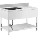 Royal Catering Мивка - 1 купа - неръждаема стомана - 120 x 70 cm - Royal Catering RCGS-1B120D7 (RCGS-1B120D7)