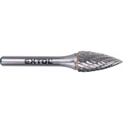 EXTOL INDUSTRIAL fréza karbidová, ostrý oblouk, pr.12x25mm/stopka 6mm,sek střední (double-cut), 8703