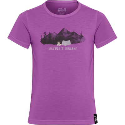 Jack Wolfskin Детска спортна тениска Jack Wolfskin Kid's Hiking Graphic T-Shirt Sport shirt - Print Freesia - размер 104 (EU) (704-5895-0311)