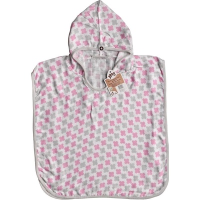 XKKO BMB Scandinavian Cross Bambusové pončo baby pink 2