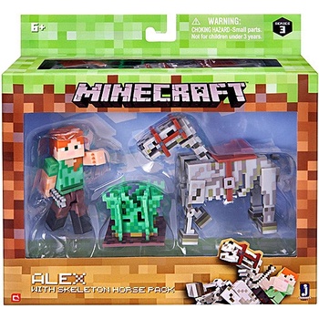 Minecraft Alex with Skeleton Horse 8 cm