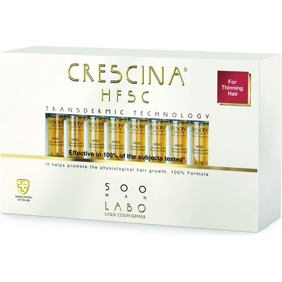 Crescina Transdermic 500 Re-Growth starostlivosť pre podporu rastu vlasov pre mužov 20 x 3,5 ml