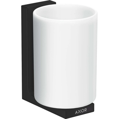 AXOR Universal Rectangular nádobka na ústnu hygienu s držiakom matná čierna 42604670