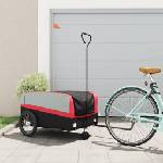 vidaXL Ремарке за велосипед, черно и червено, 45 кг, желязо (94062)