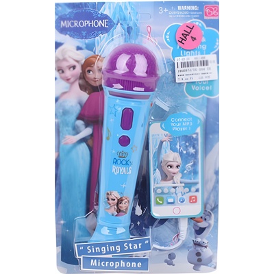 Микрофон Фроузен със светлини и 10 мелодии, свързва се с gsm 004-1А